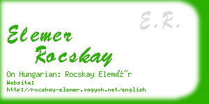 elemer rocskay business card